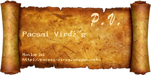 Pacsai Virág névjegykártya